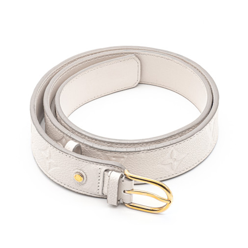 Ceinture en cuir Monogram Empreinte blanc cassé T.85cm