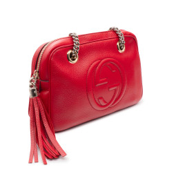 Sac Gucci Soho cuir gréné rouge