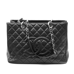 Chanel Grand Shopping Tote en cuir Caviar noir