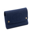 Pochette papiers en laine bouillie bleue outremer