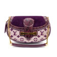 Sac à main Mon Empire Levant en tissu monogram bi-matière, veau velours et serpent violet